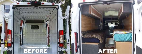 RV Camper Van COnversion Before and After