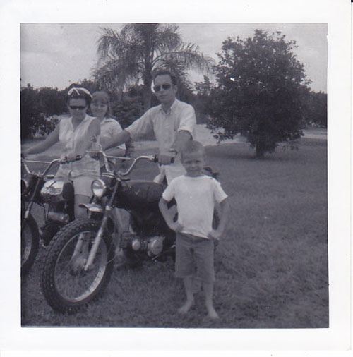 Motorcycle riding, 1969.