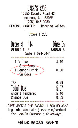 Jack's Receipt